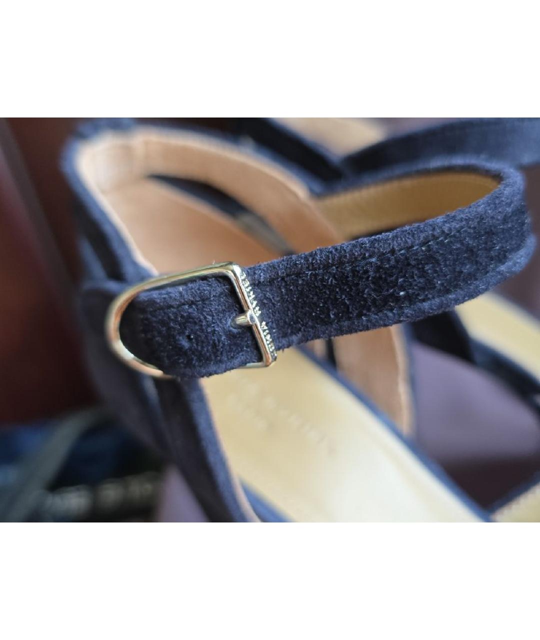 SONIA RYKIEL Черные замшевые босоножки, фото 7