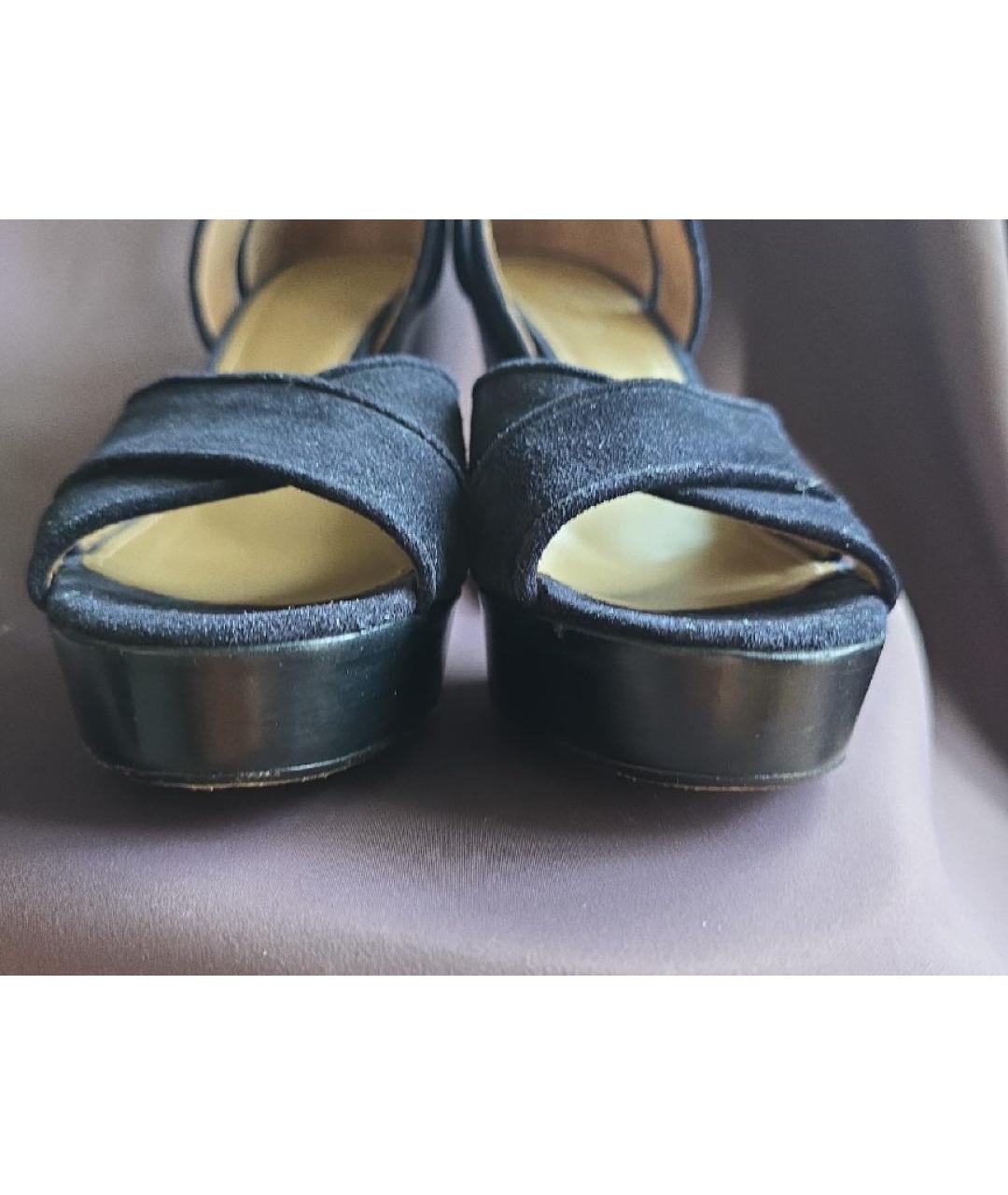 SONIA RYKIEL Черные замшевые босоножки, фото 8