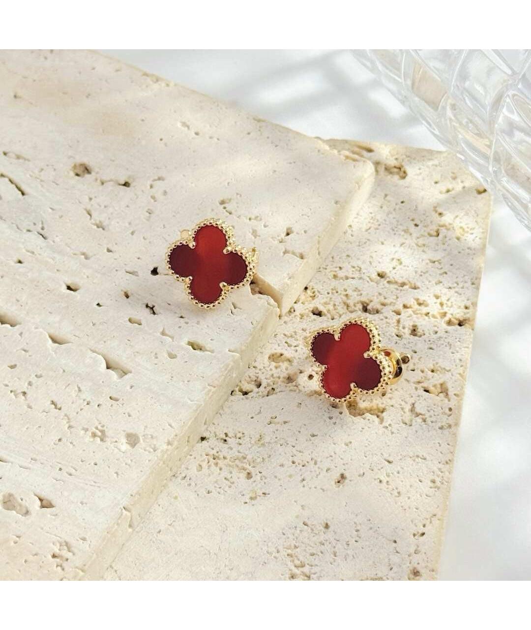 VAN CLEEF & ARPELS Красные серьги из желтого золота, фото 2