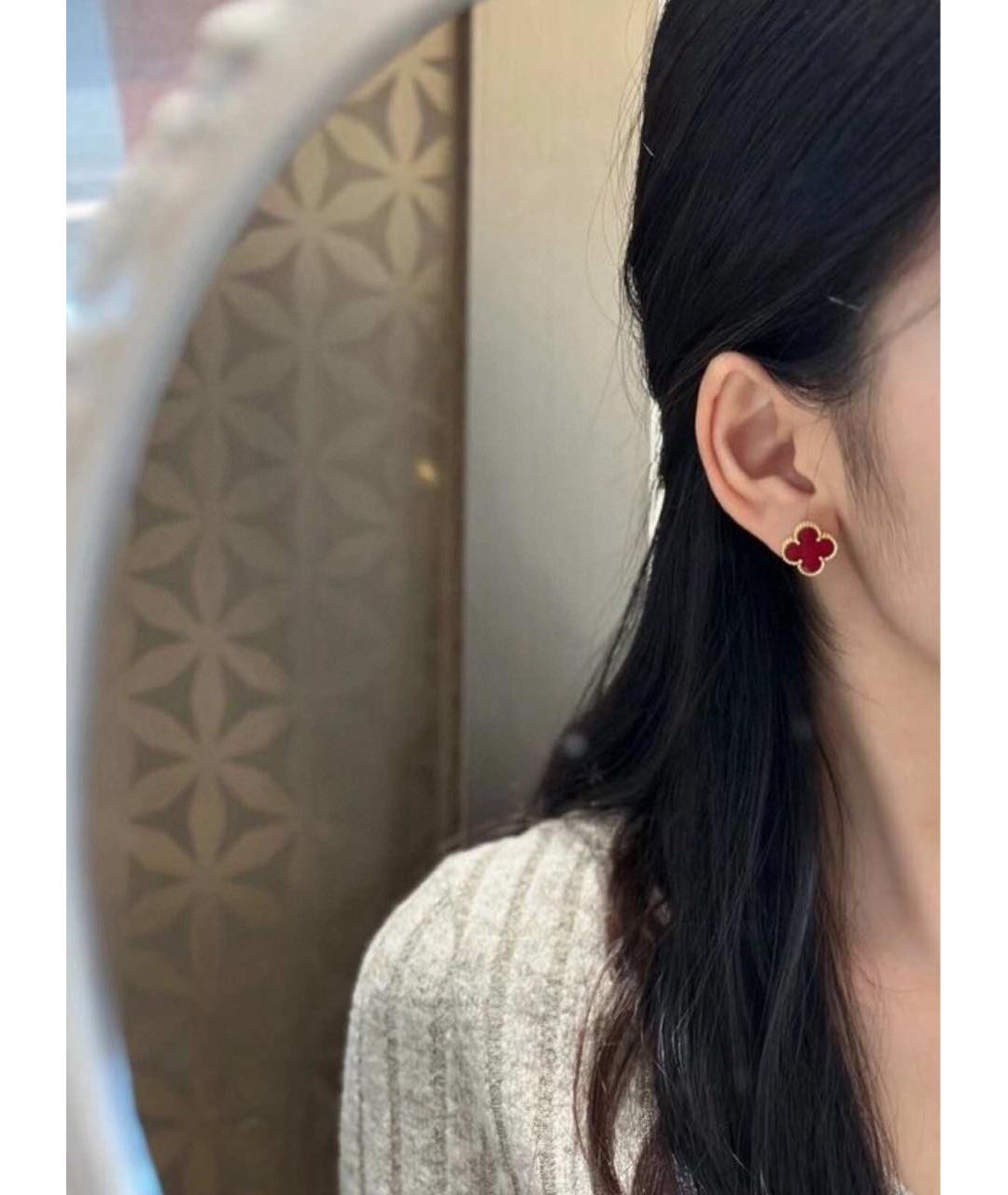 VAN CLEEF & ARPELS Красные серьги из желтого золота, фото 4