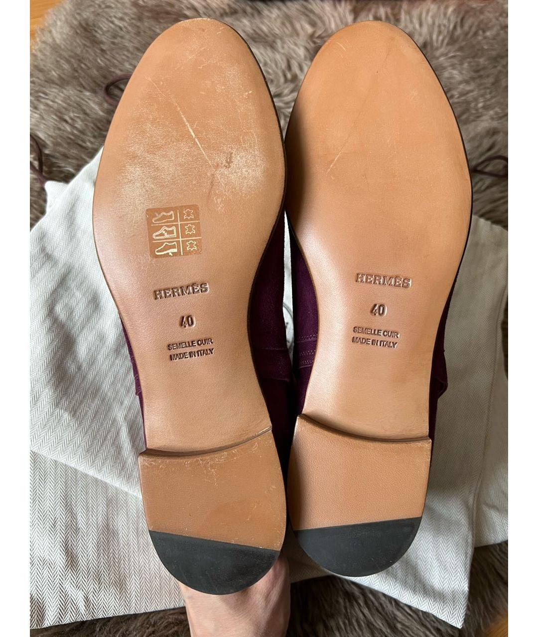 HERMES Фуксия замшевые ботильоны, фото 7