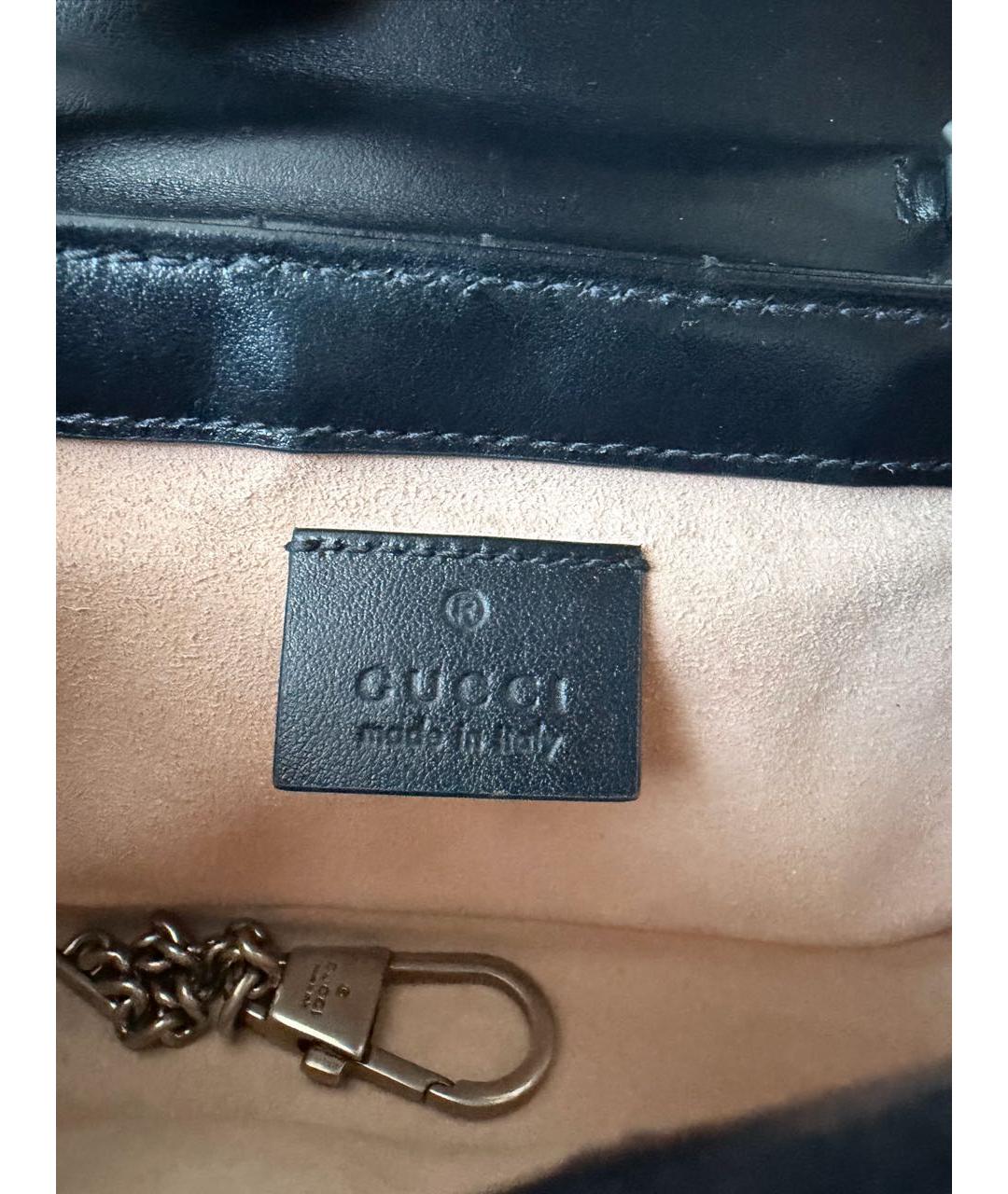 GUCCI Черная кожаная сумка через плечо, фото 5