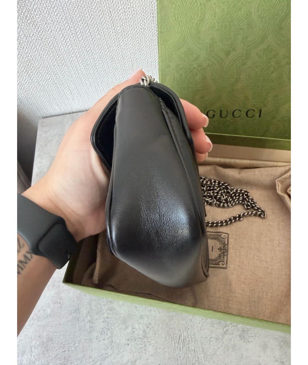 GUCCI Черная кожаная сумка через плечо, фото 7