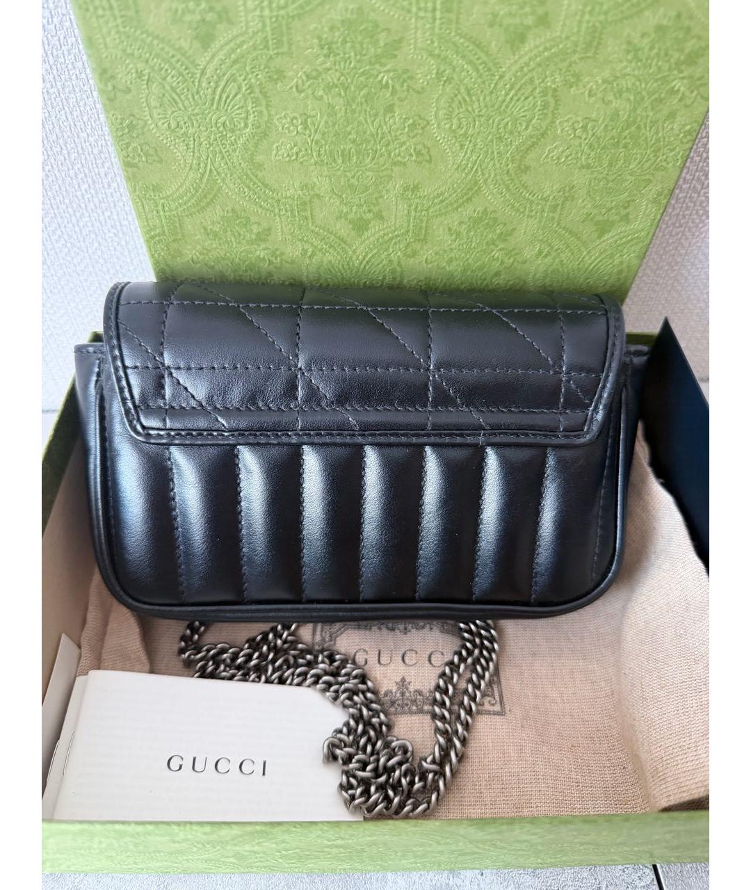 GUCCI Черная кожаная сумка через плечо, фото 2