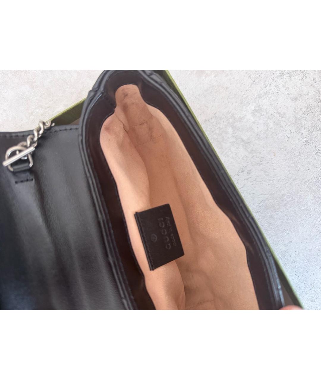 GUCCI Черная кожаная сумка через плечо, фото 4