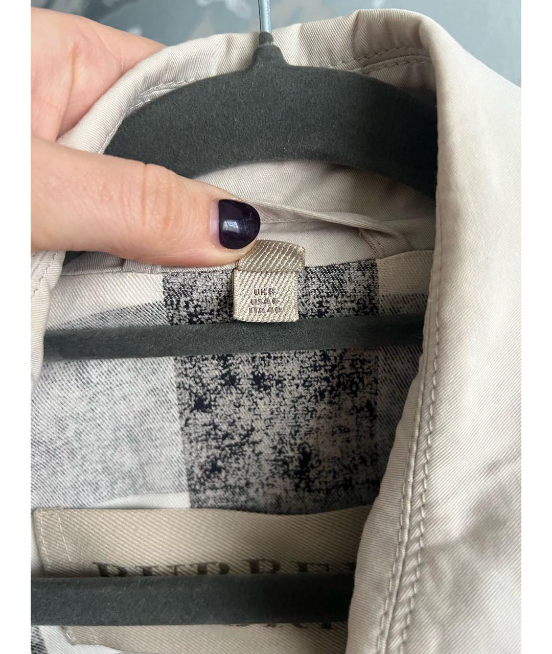 BURBERRY Бежевый хлопковый тренч/плащ, фото 4