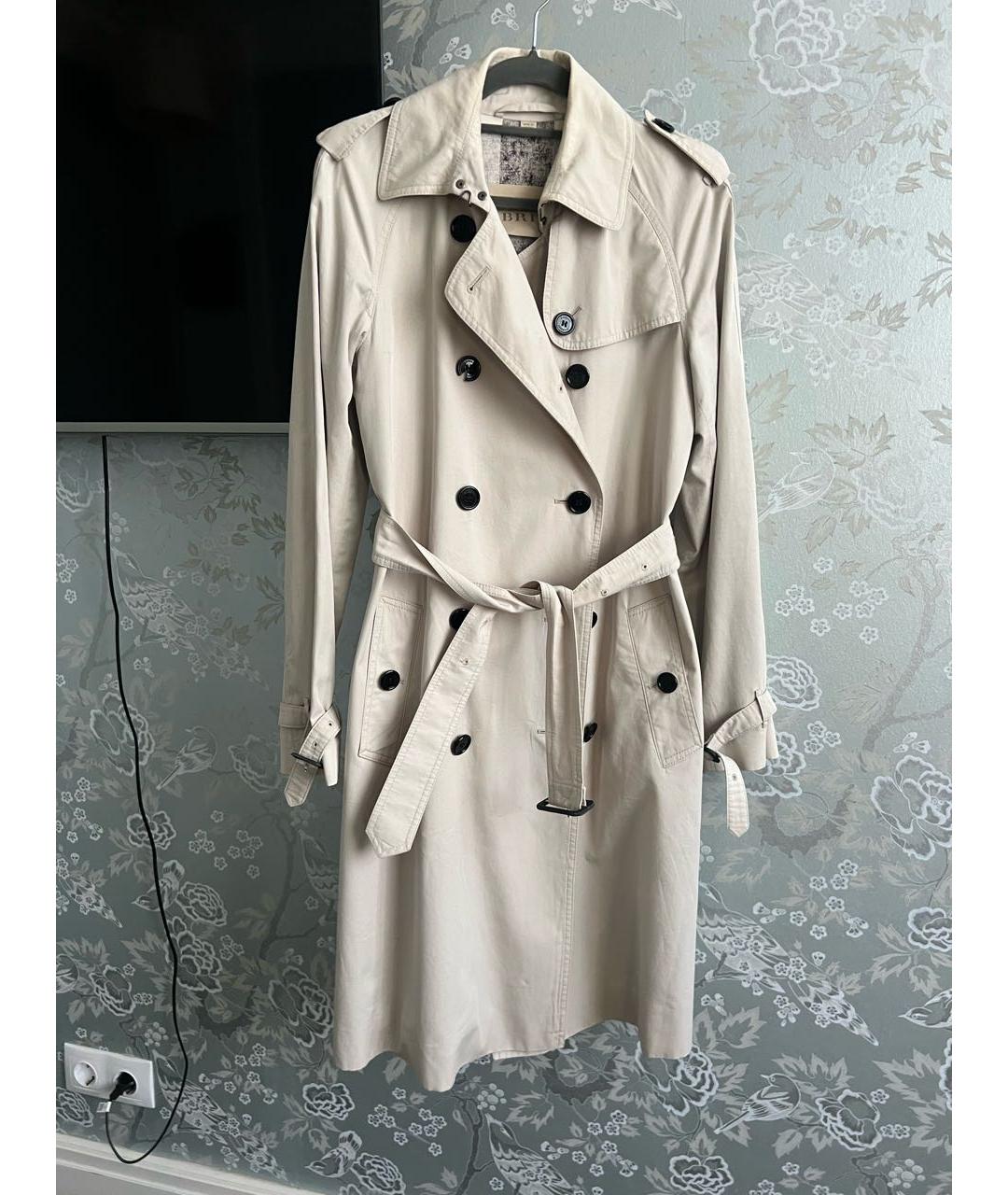 BURBERRY Бежевый хлопковый тренч/плащ, фото 7