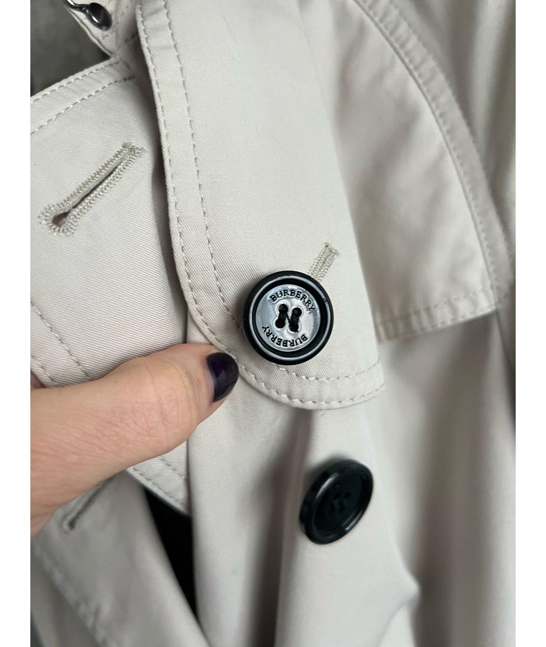 BURBERRY Бежевый хлопковый тренч/плащ, фото 5