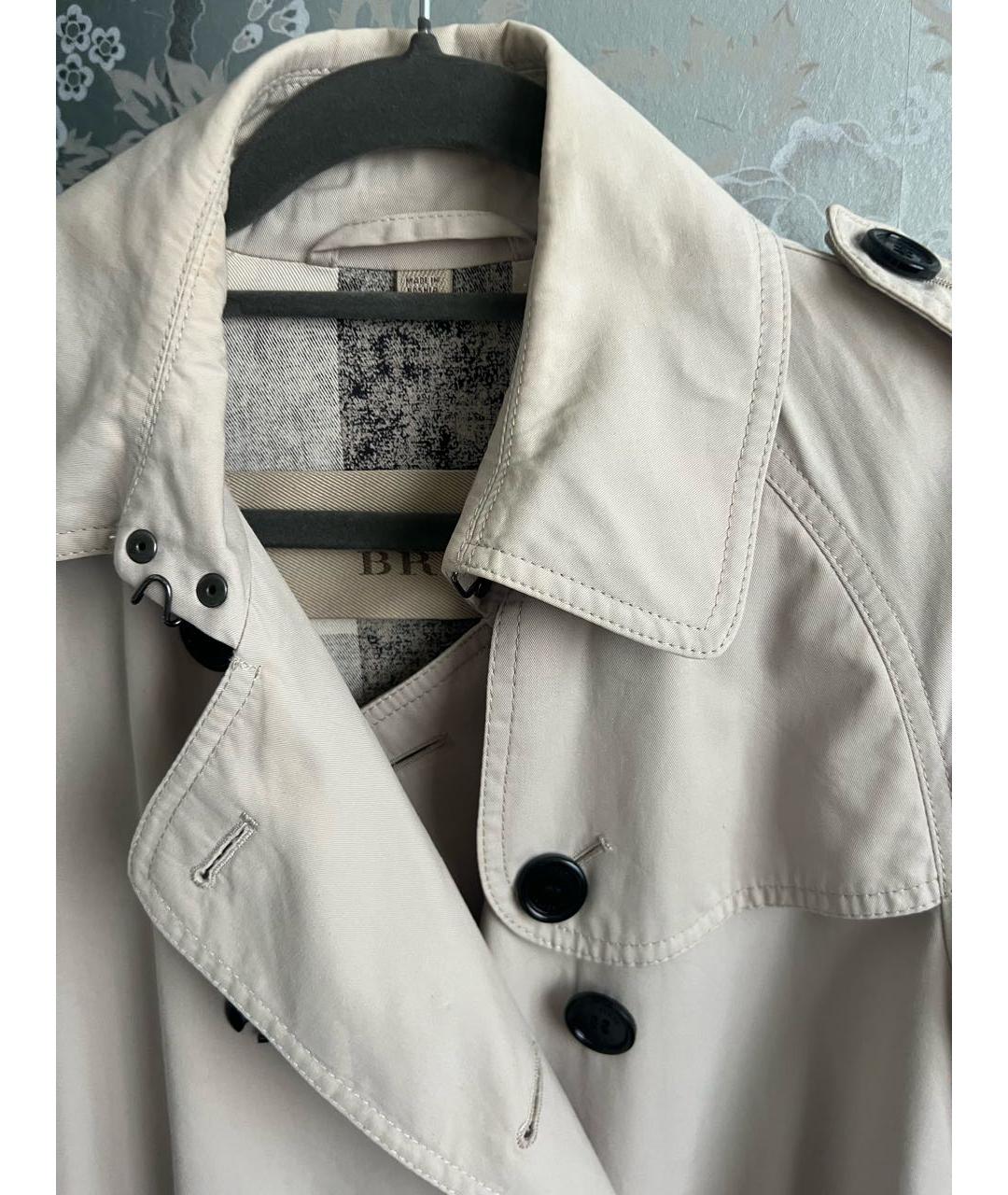 BURBERRY Бежевый хлопковый тренч/плащ, фото 3