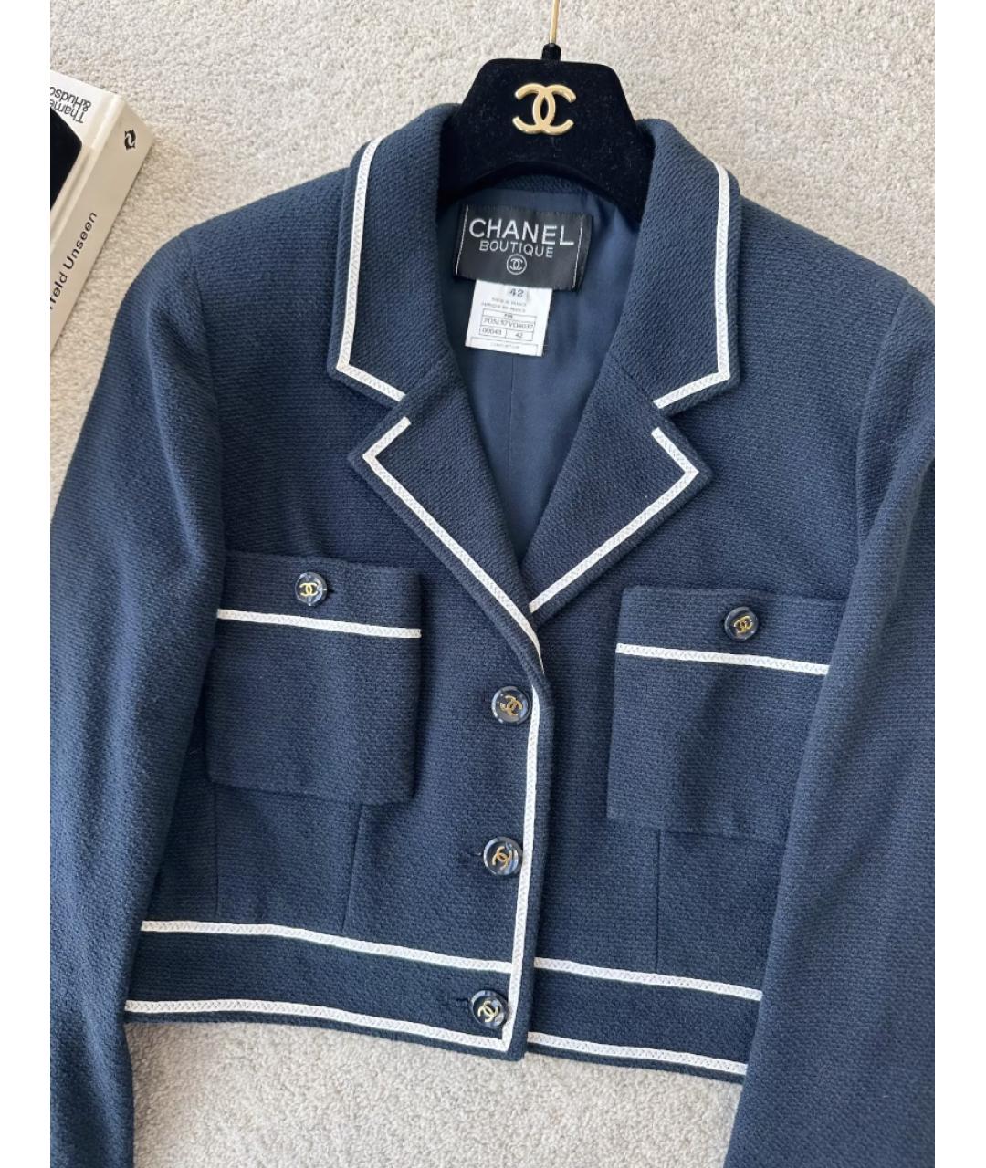 CHANEL Темно-синий жакет/пиджак, фото 2