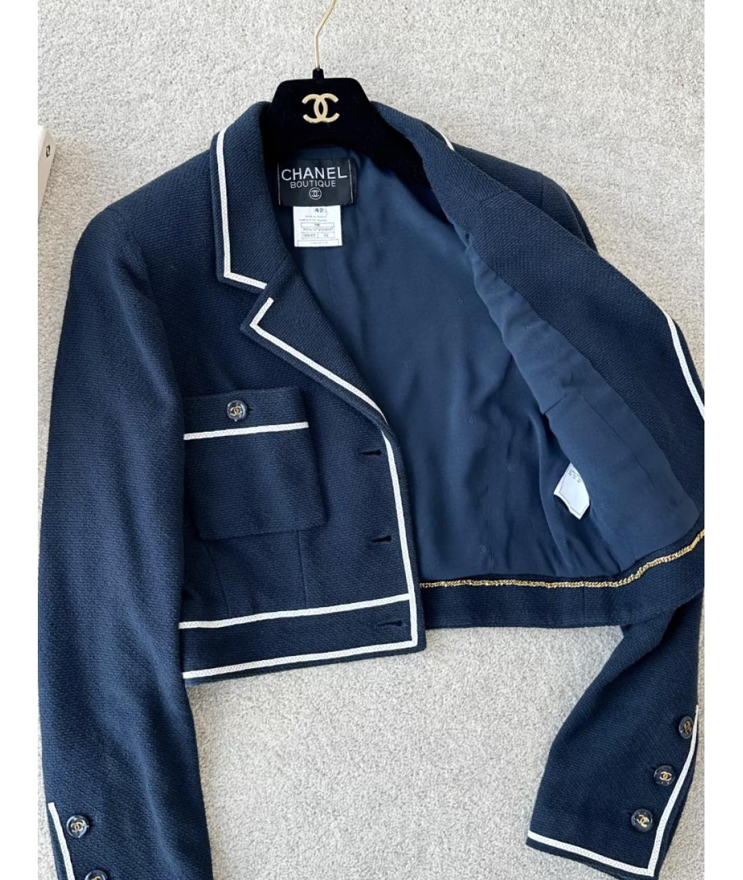 CHANEL Темно-синий жакет/пиджак, фото 3