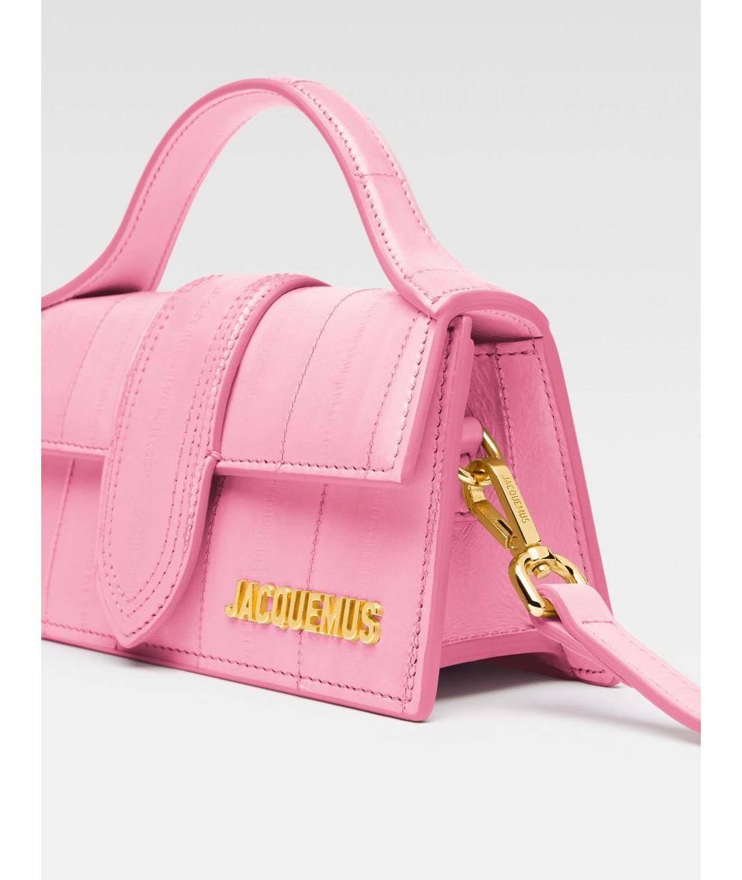 JACQUEMUS Розовая кожаная сумка с короткими ручками, фото 6