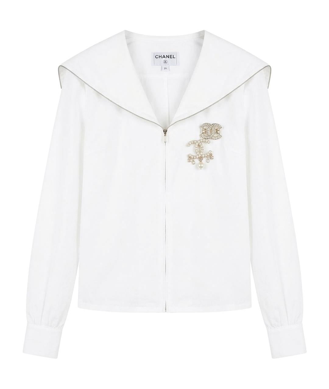 CHANEL Белая хлопковая рубашка, фото 1