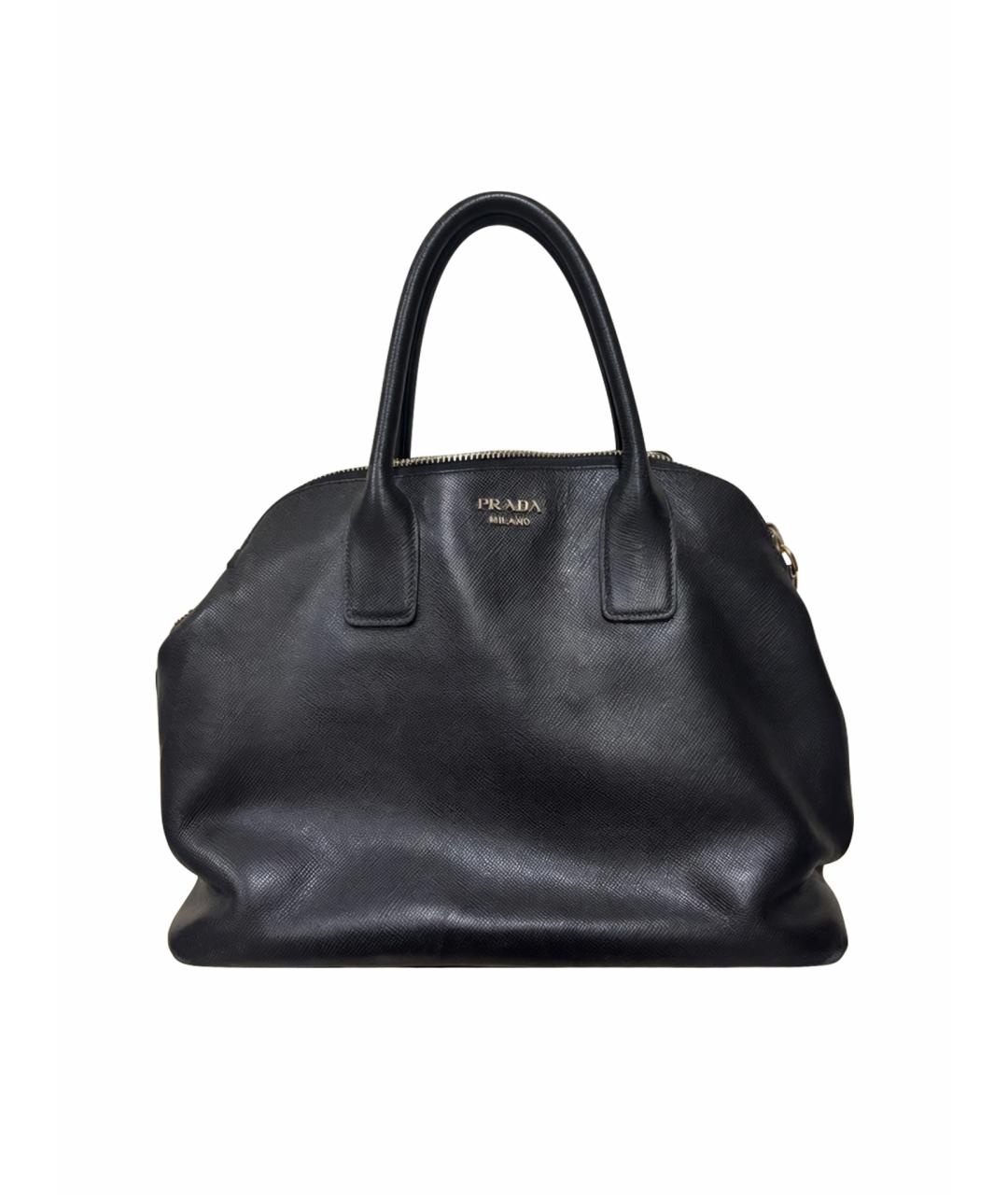 PRADA Черная кожаная сумка тоут, фото 1