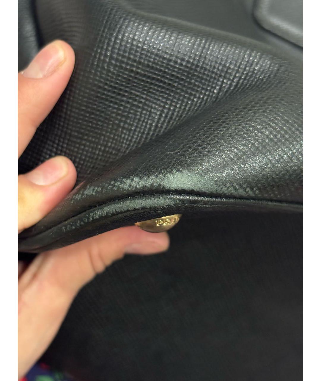 PRADA Черная кожаная сумка тоут, фото 6