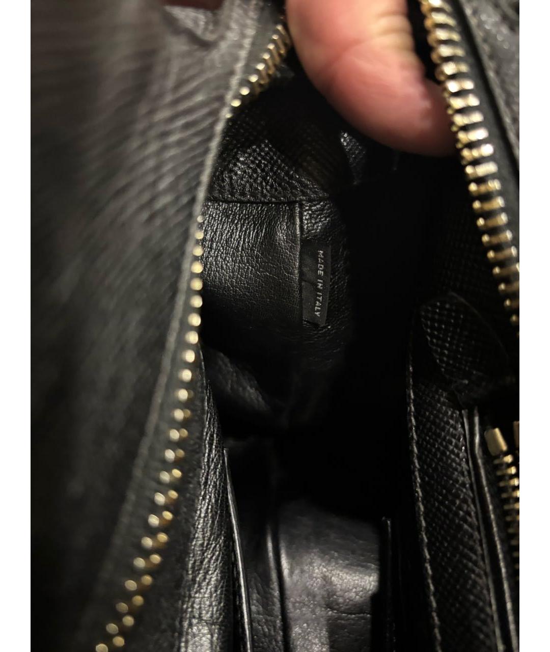 PRADA Черная кожаная сумка тоут, фото 4