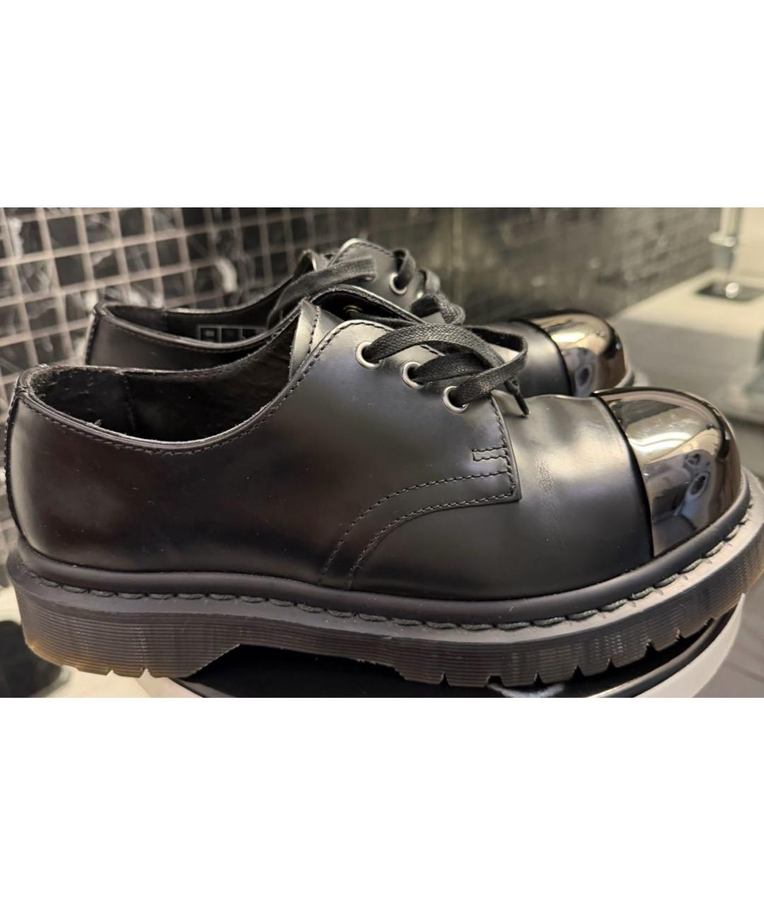 DR. MARTENS Черные кожаные низкие ботинки, фото 7