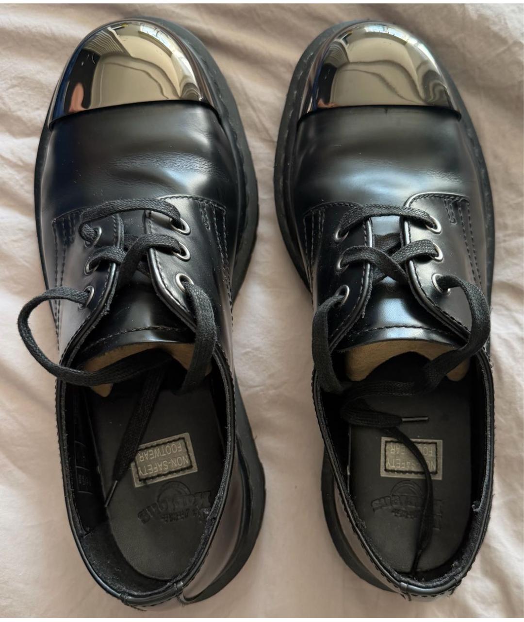 DR. MARTENS Черные кожаные низкие ботинки, фото 3