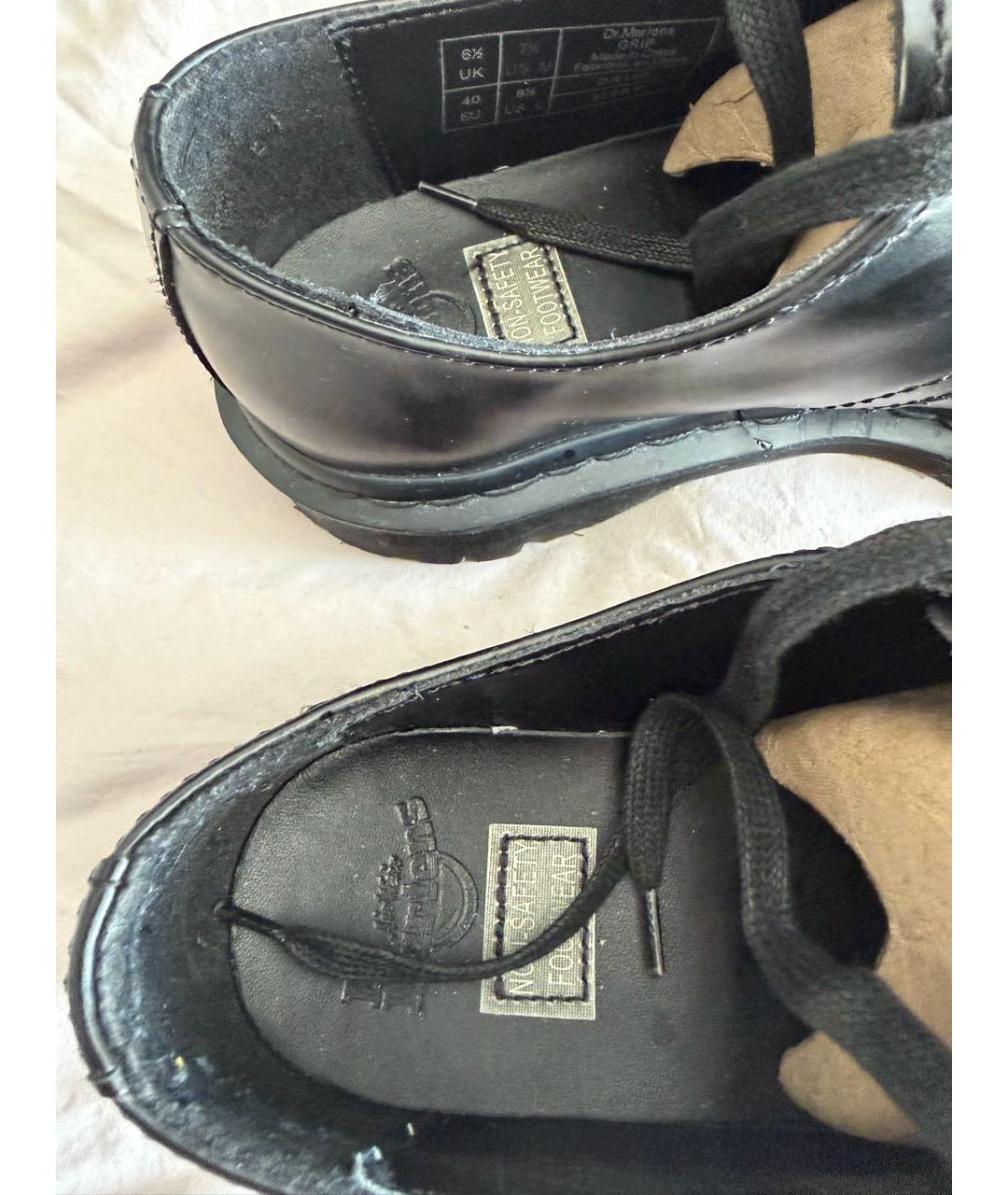 DR. MARTENS Черные кожаные низкие ботинки, фото 5