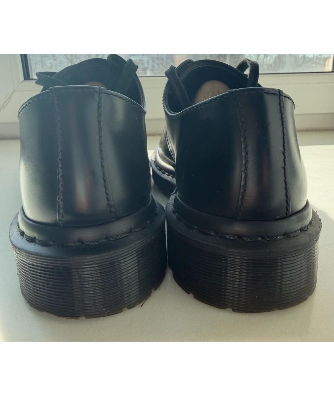 DR. MARTENS Черные кожаные низкие ботинки, фото 4