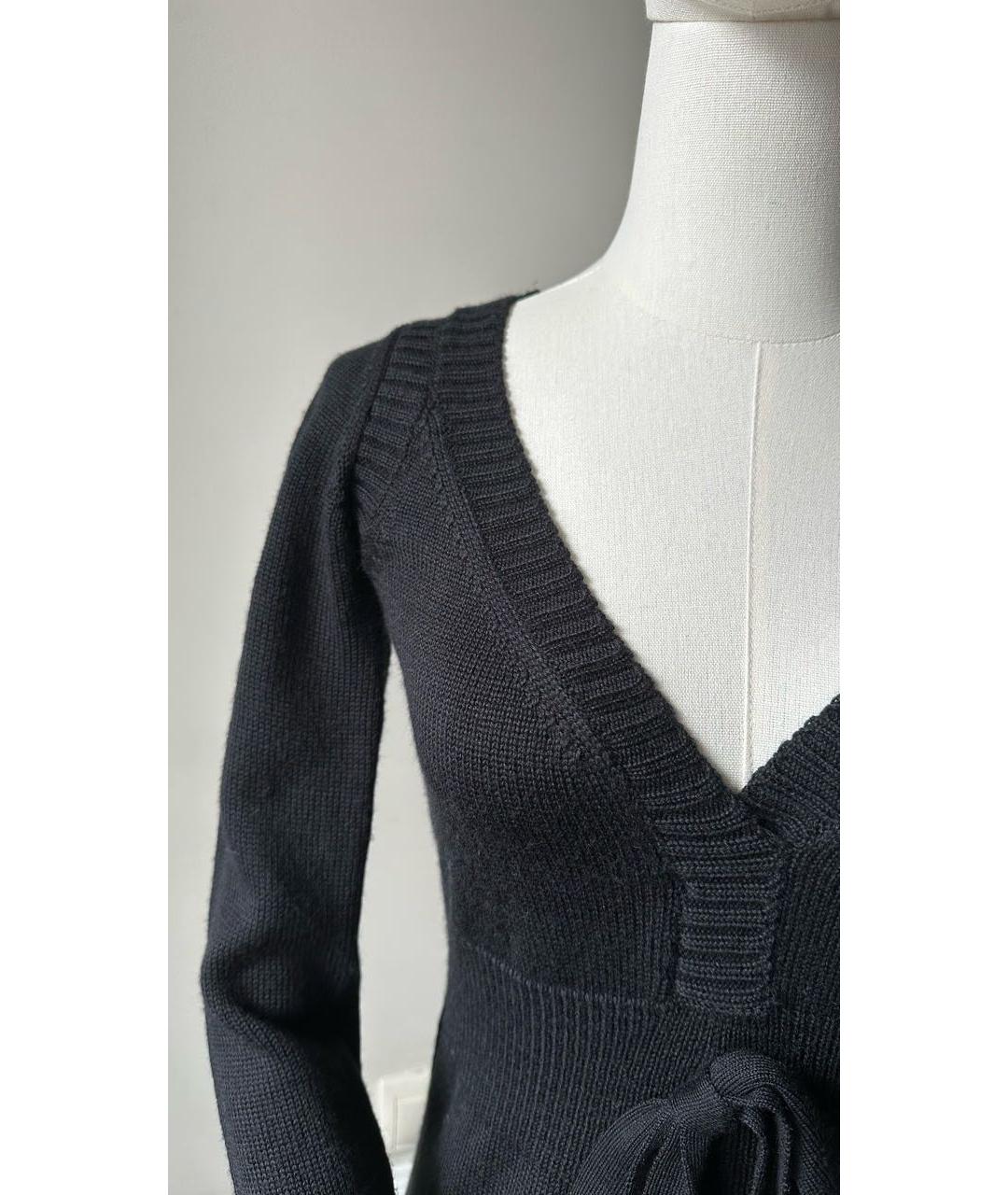 MAX&CO Черное шерстяное повседневное платье, фото 3