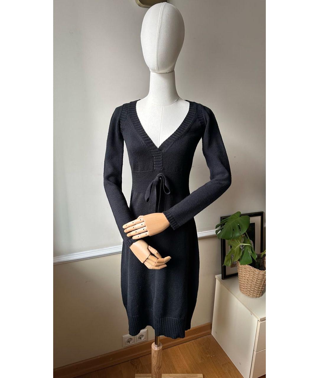 MAX&CO Черное шерстяное повседневное платье, фото 2