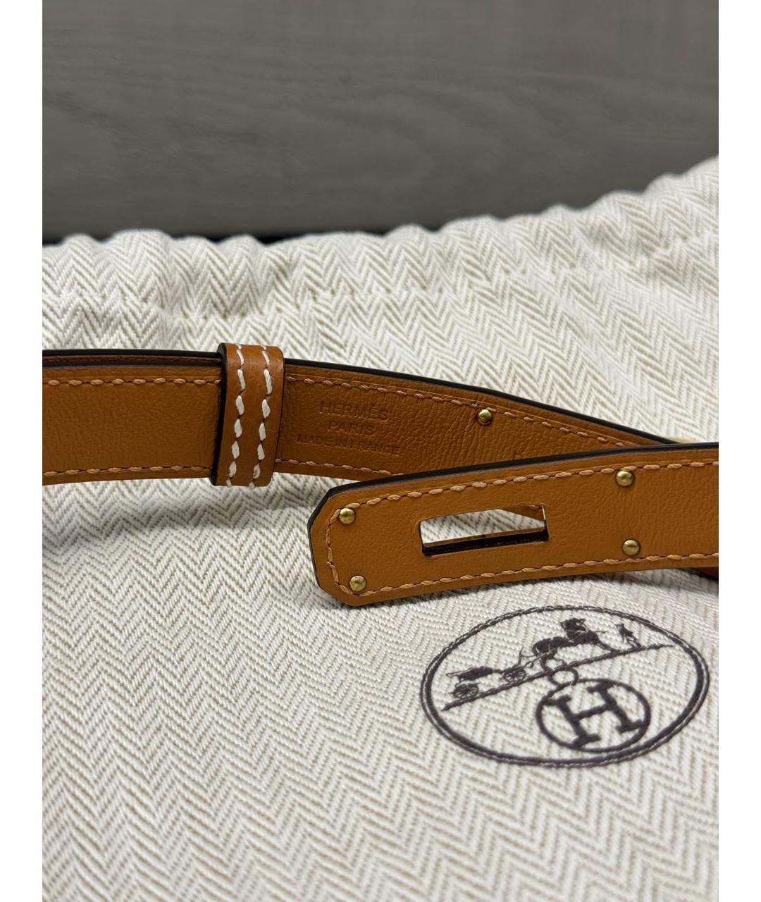 HERMES Коричневый кожаный ремень, фото 5