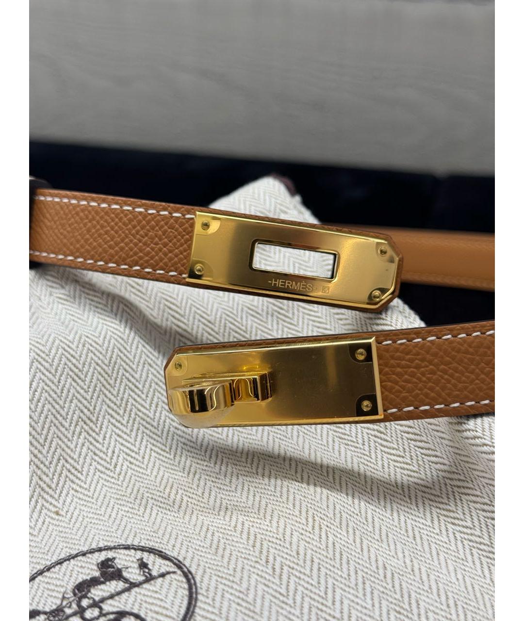 HERMES Коричневый кожаный ремень, фото 3