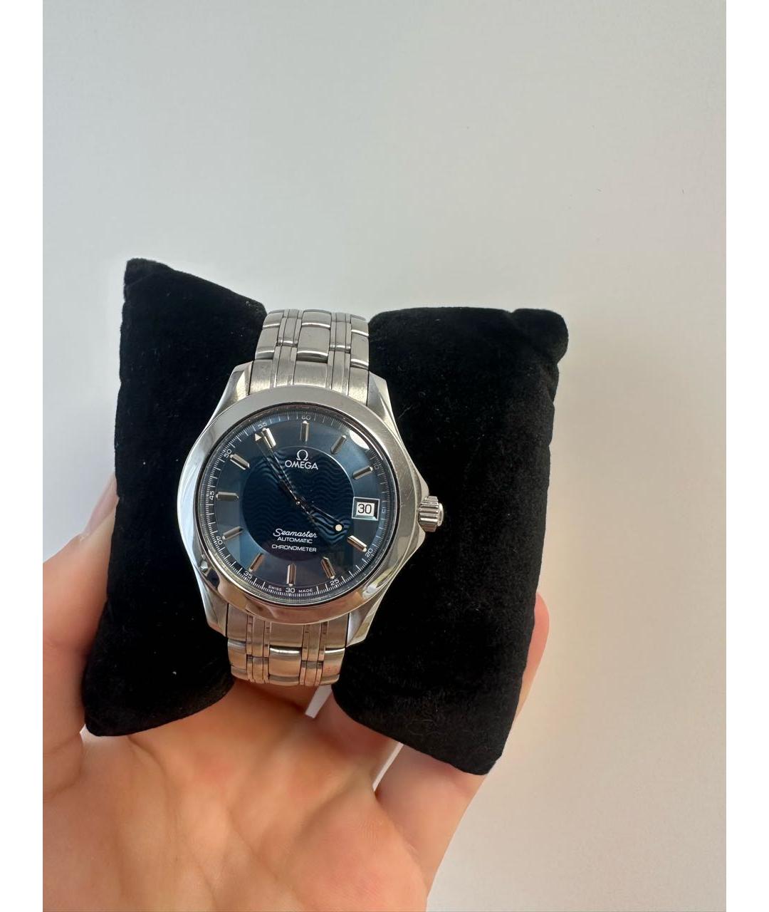 OMEGA Серые стальные часы, фото 4