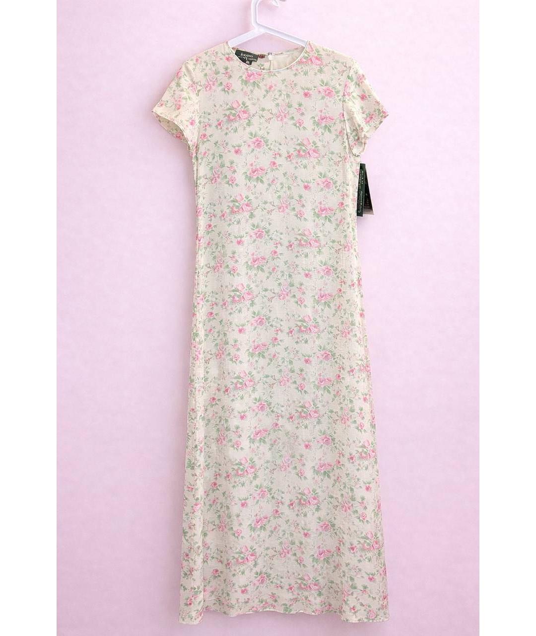 RALPH LAUREN Бежевое шелковое повседневное платье, фото 9