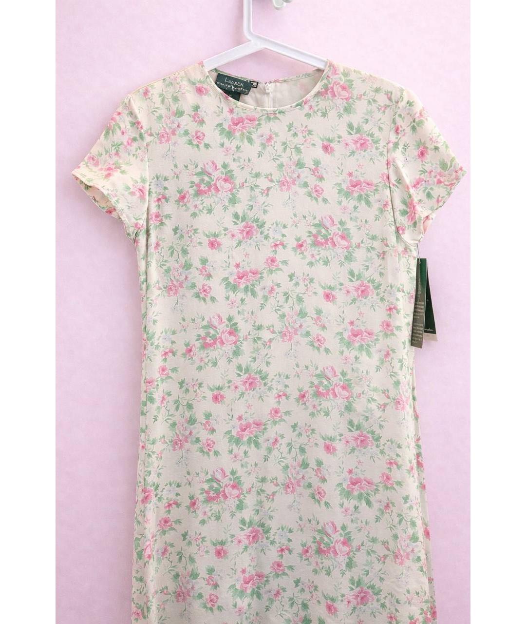 RALPH LAUREN Бежевое шелковое повседневное платье, фото 4