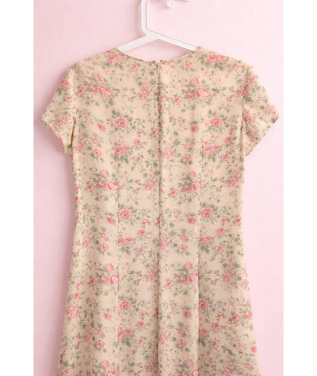 RALPH LAUREN Бежевое шелковое повседневное платье, фото 3