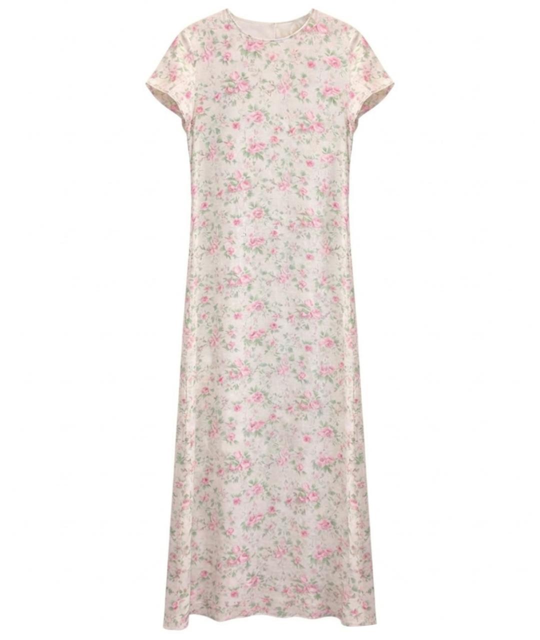 RALPH LAUREN Бежевое шелковое повседневное платье, фото 1