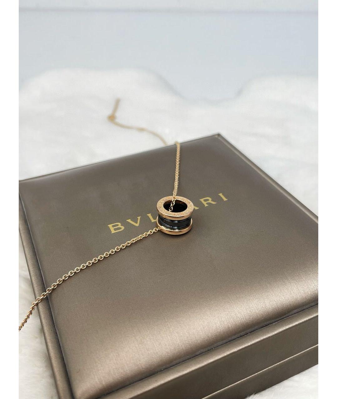 BVLGARI Черное колье из розового золота, фото 6