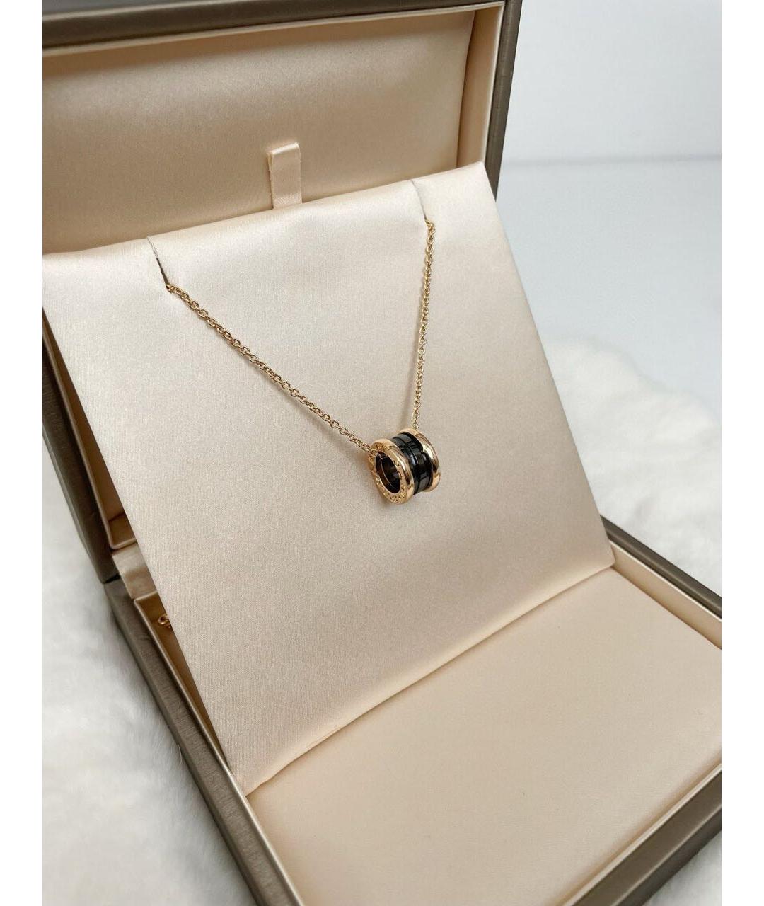 BVLGARI Черное колье из розового золота, фото 3