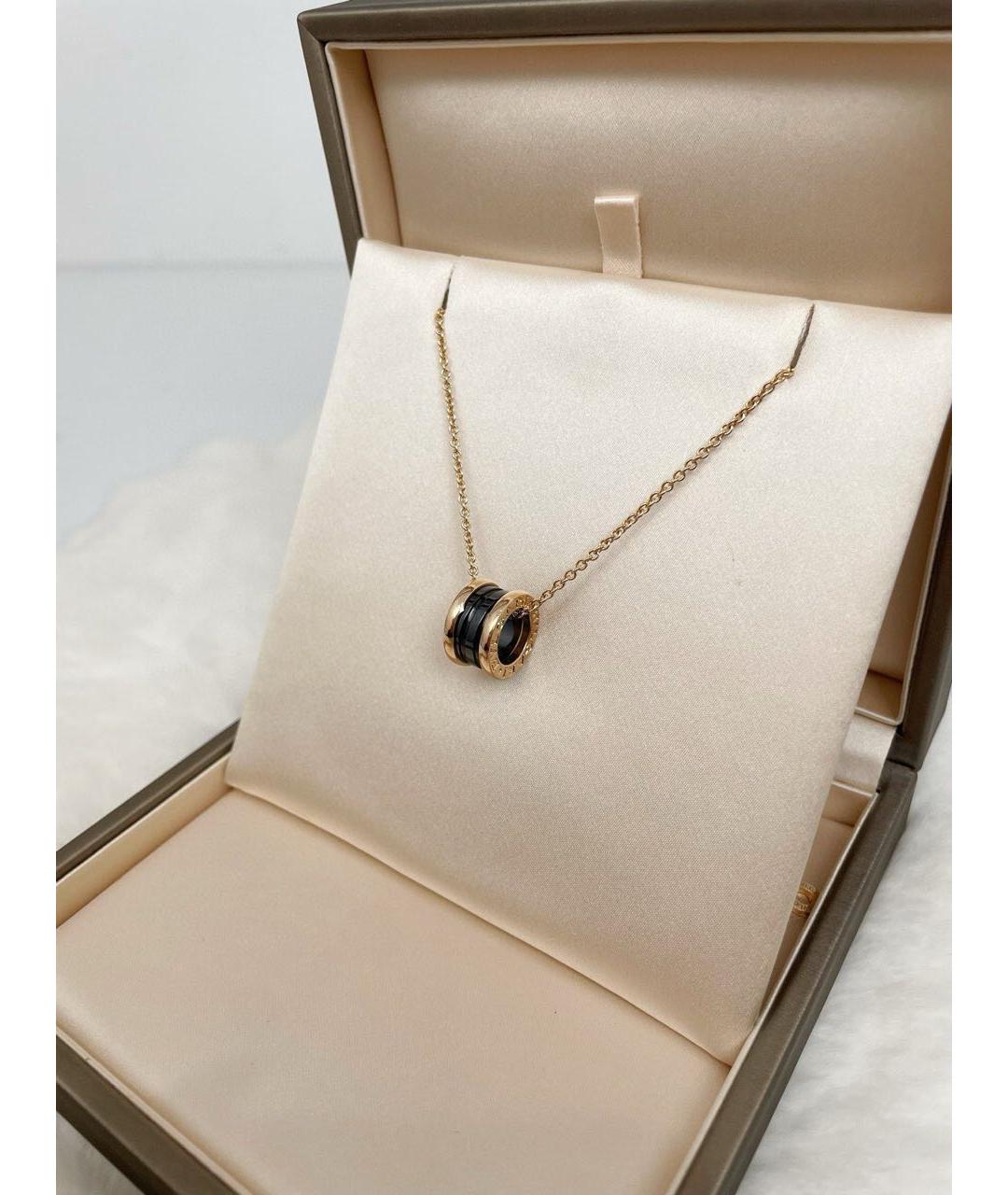 BVLGARI Черное колье из розового золота, фото 4