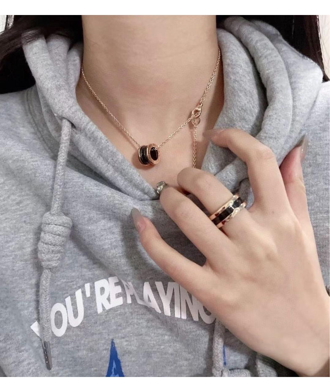 BVLGARI Черное колье из розового золота, фото 7