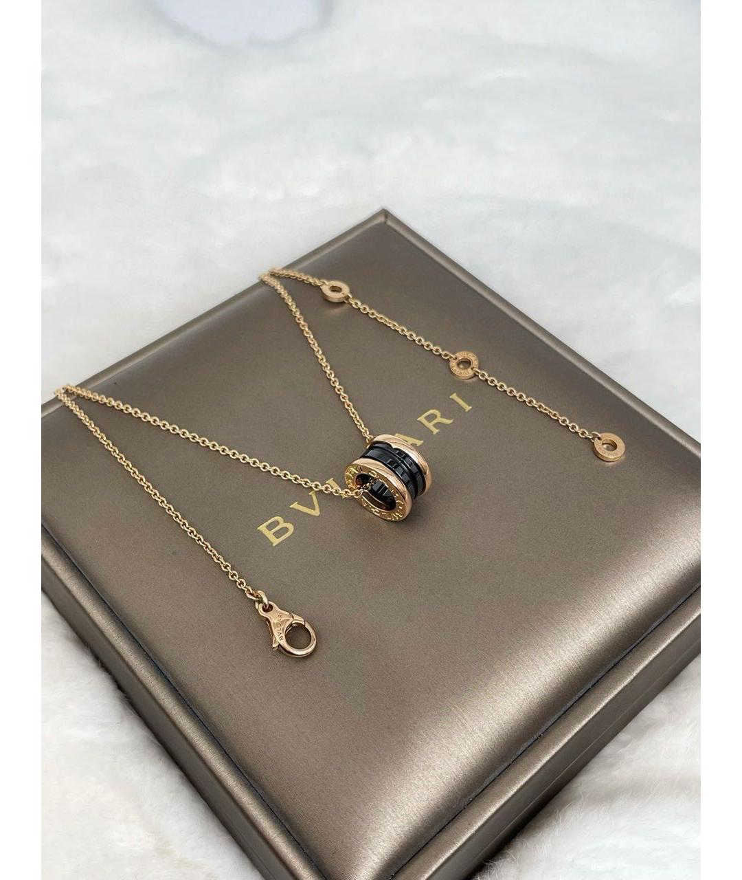 BVLGARI Черное колье из розового золота, фото 5