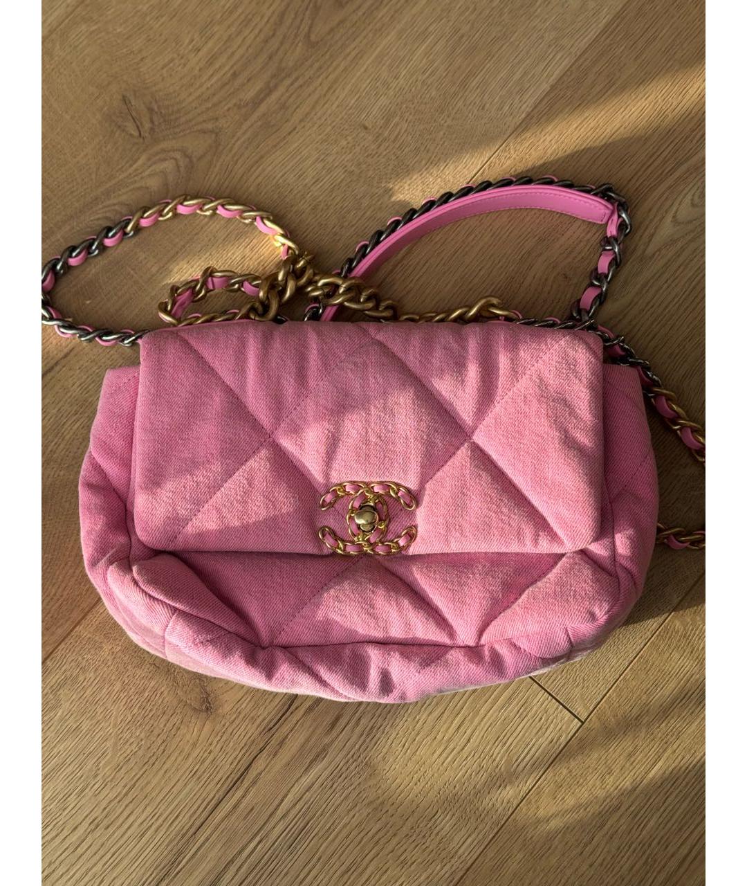 CHANEL Розовая деним сумка через плечо, фото 5