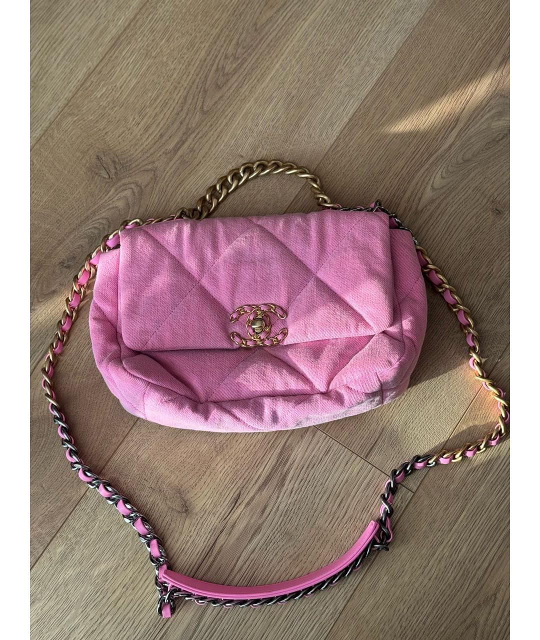 CHANEL Розовая деним сумка через плечо, фото 2