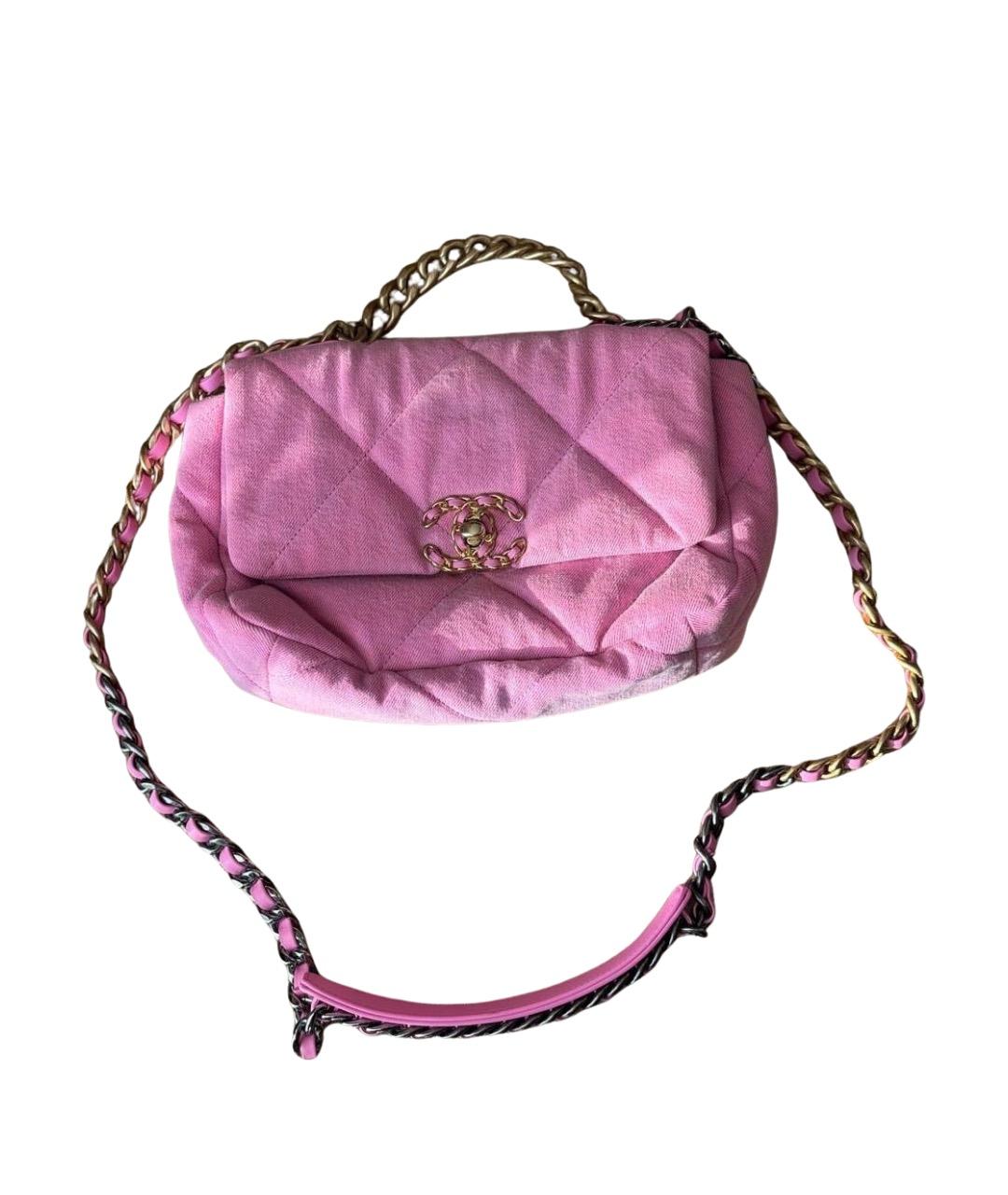 CHANEL Розовая деним сумка через плечо, фото 1
