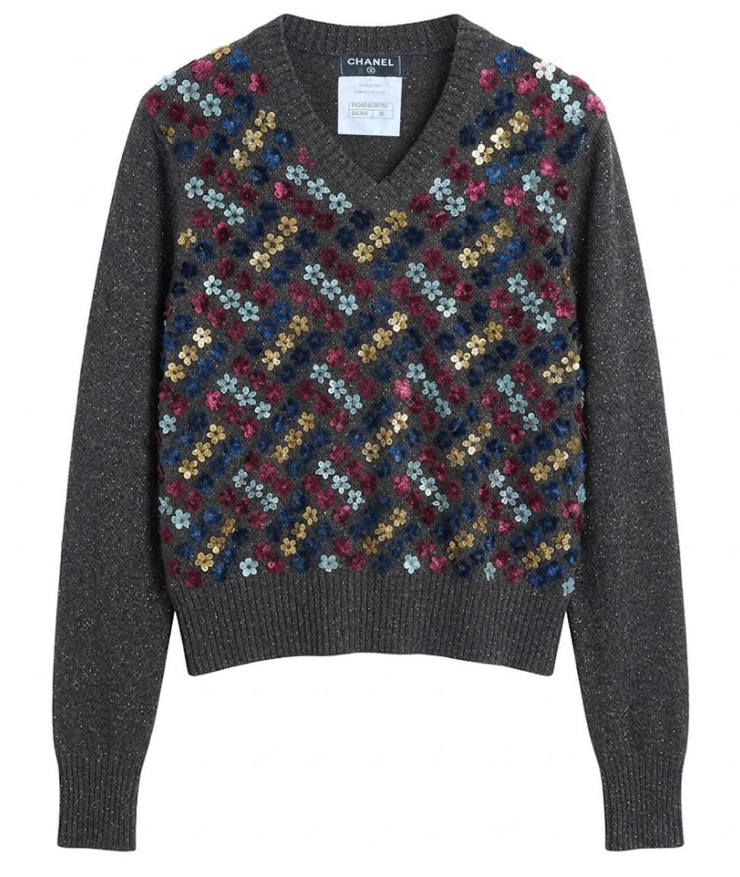 CHANEL Серый шерстяной джемпер / свитер, фото 1