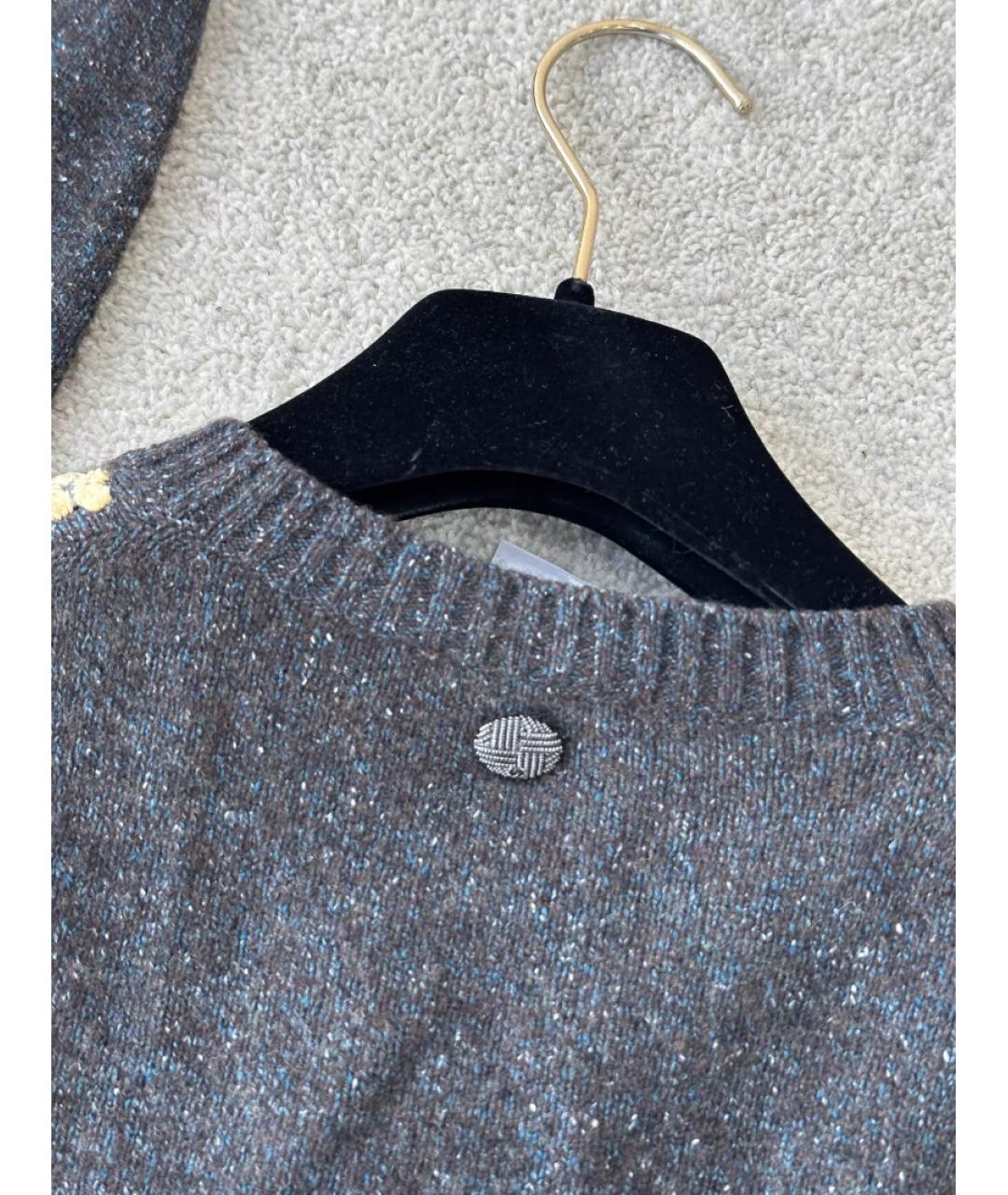 CHANEL Серый шерстяной джемпер / свитер, фото 7