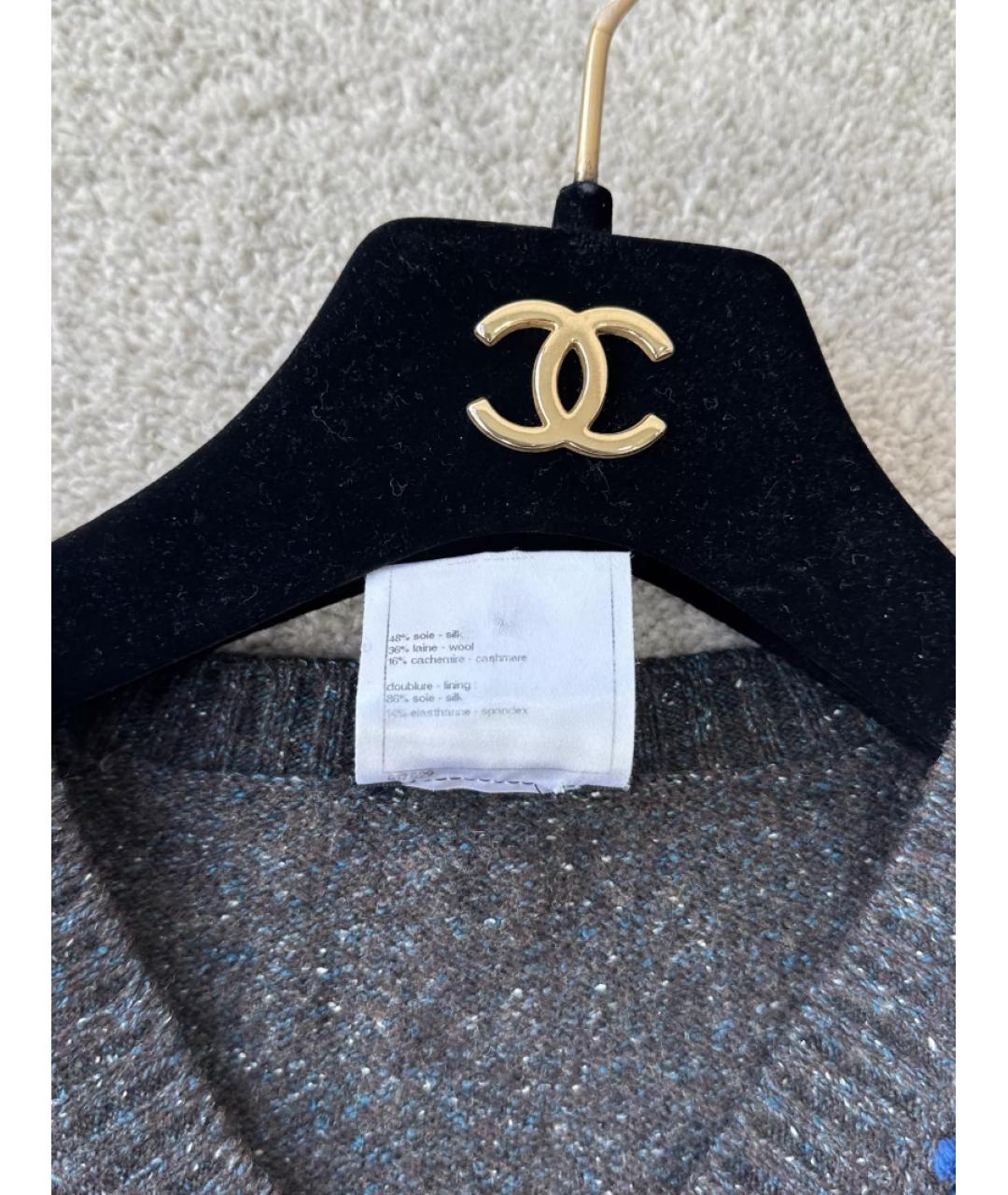 CHANEL Серый шерстяной джемпер / свитер, фото 3