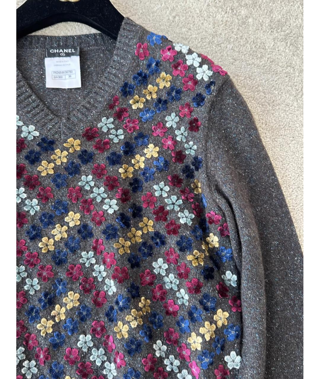 CHANEL Серый шерстяной джемпер / свитер, фото 4