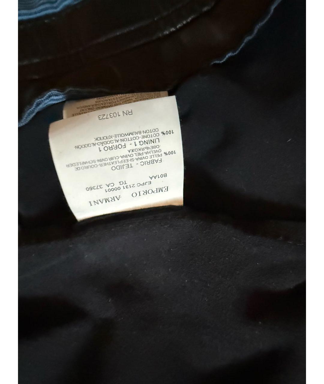 EMPORIO ARMANI Черная кожаная куртка, фото 4