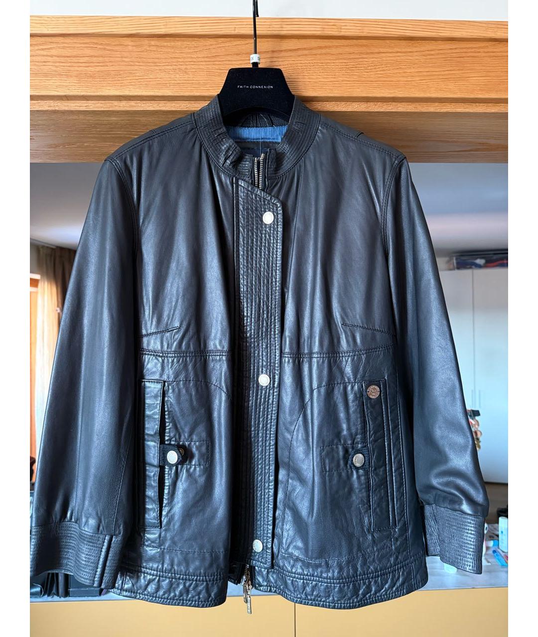 EMPORIO ARMANI Черная кожаная куртка, фото 5