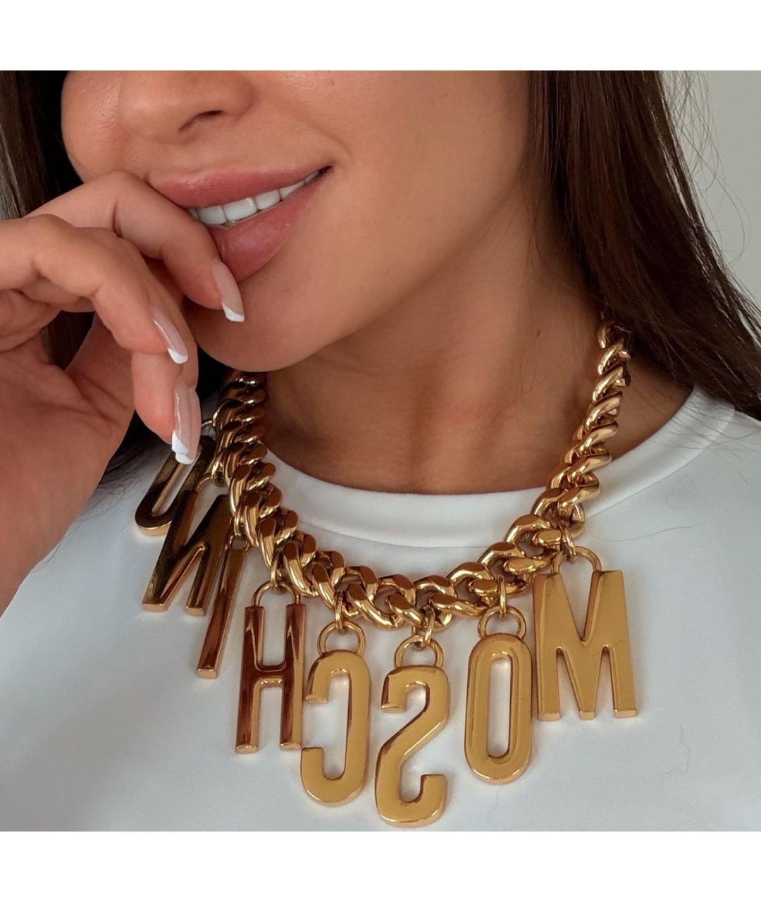 MOSCHINO Золотое латунное колье, фото 4