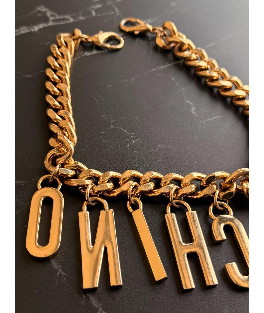 MOSCHINO Золотое латунное колье, фото 3