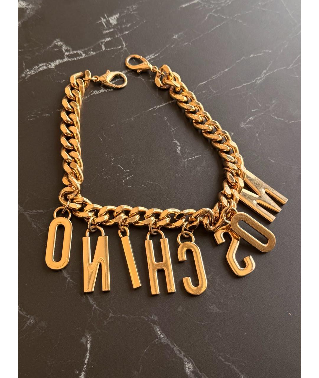 MOSCHINO Золотое латунное колье, фото 2